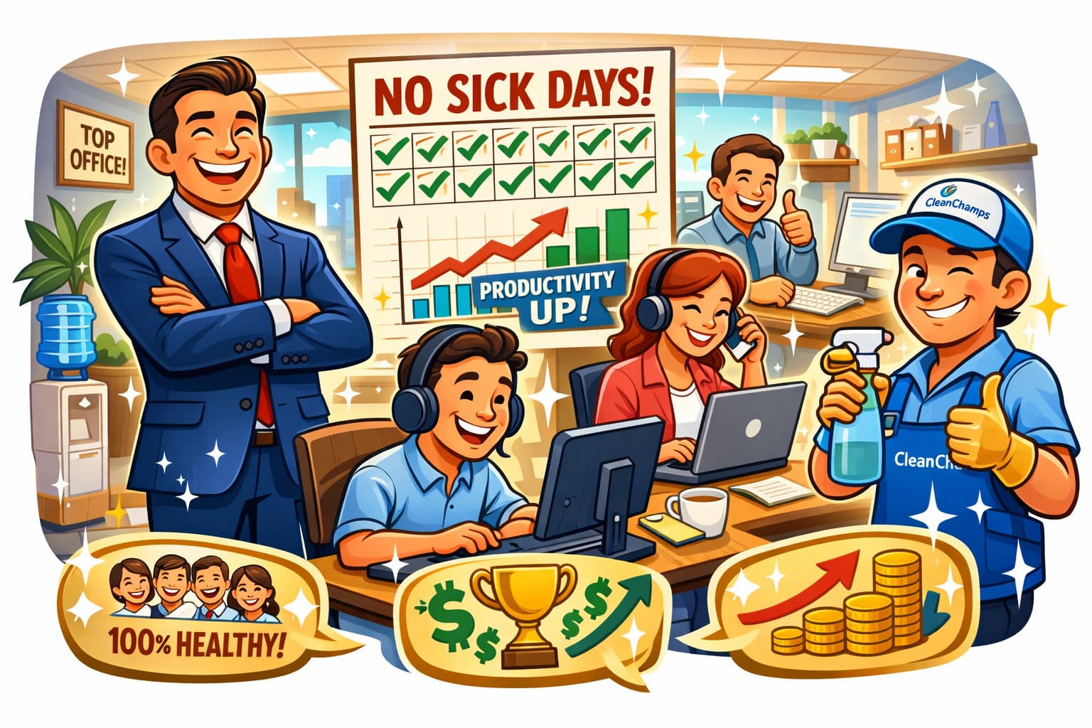 Cleaner Offices Lead to Fewer Sick Days and Higher Productivity image